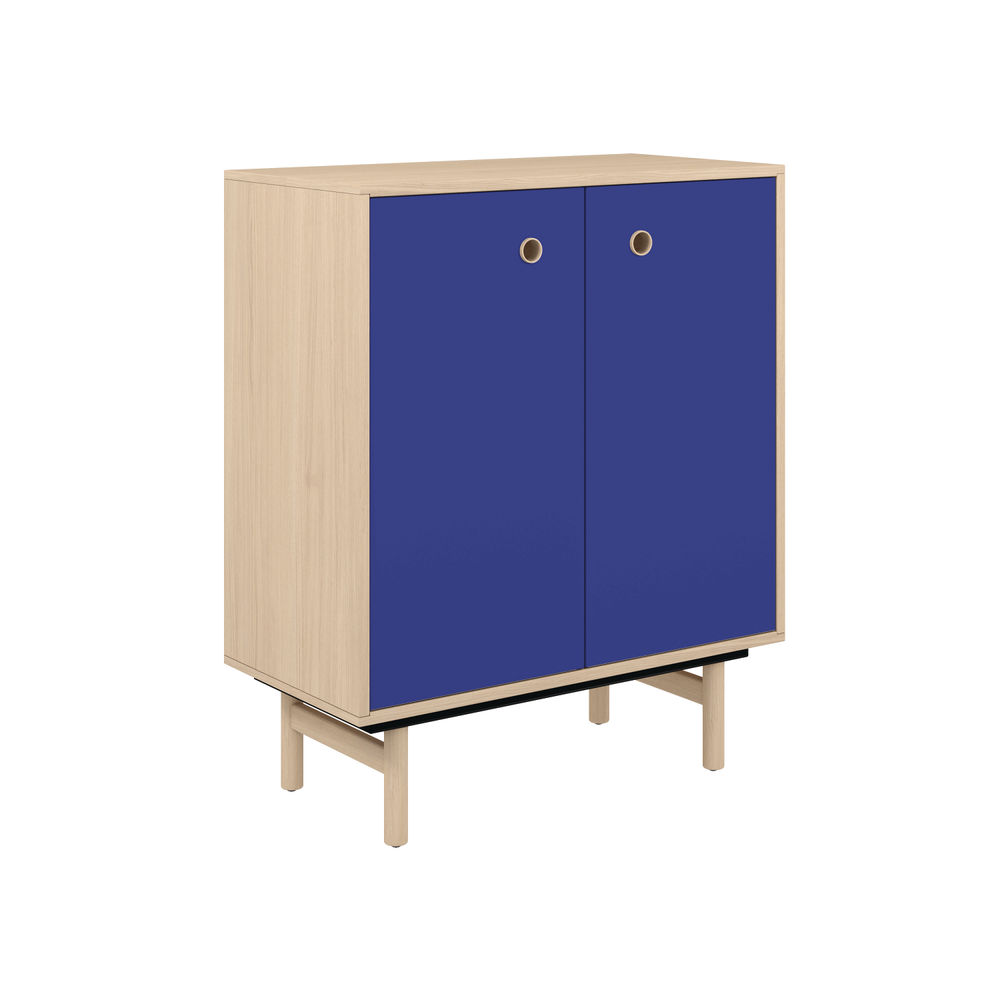 Bisley H964mm Bridge 2 Door Sideboard Oak Laminate Blue