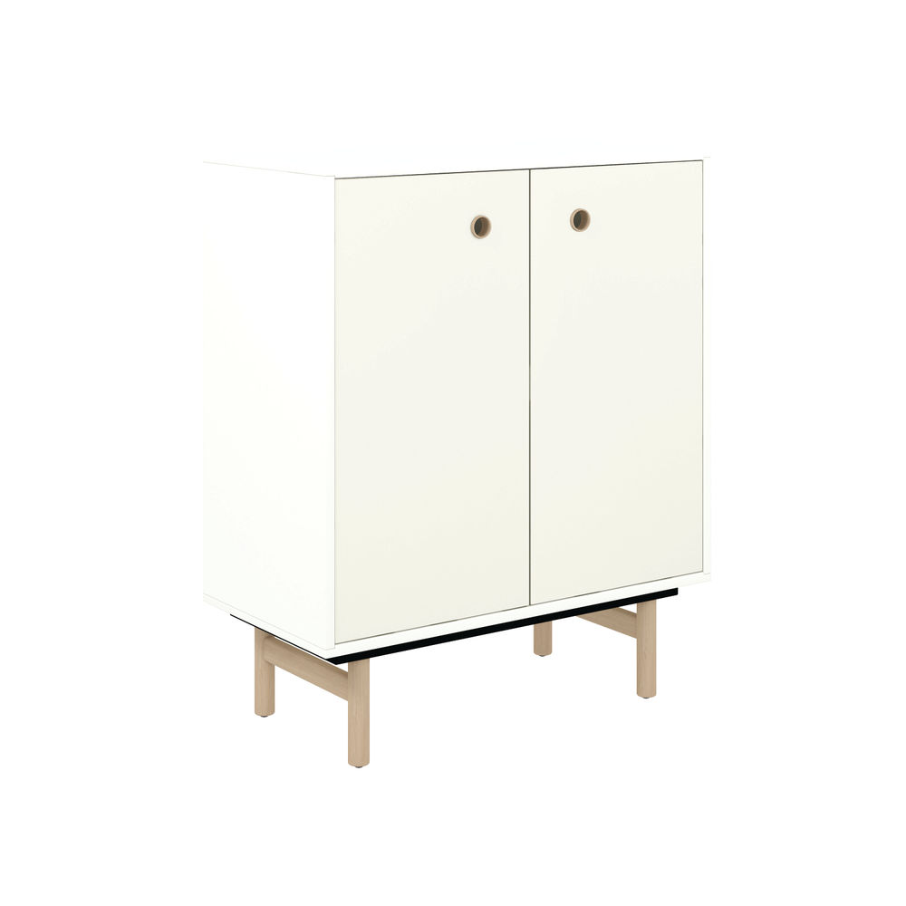 Bisley H964mm Bridge 2 Door Sideboard White Laminate Chalk White