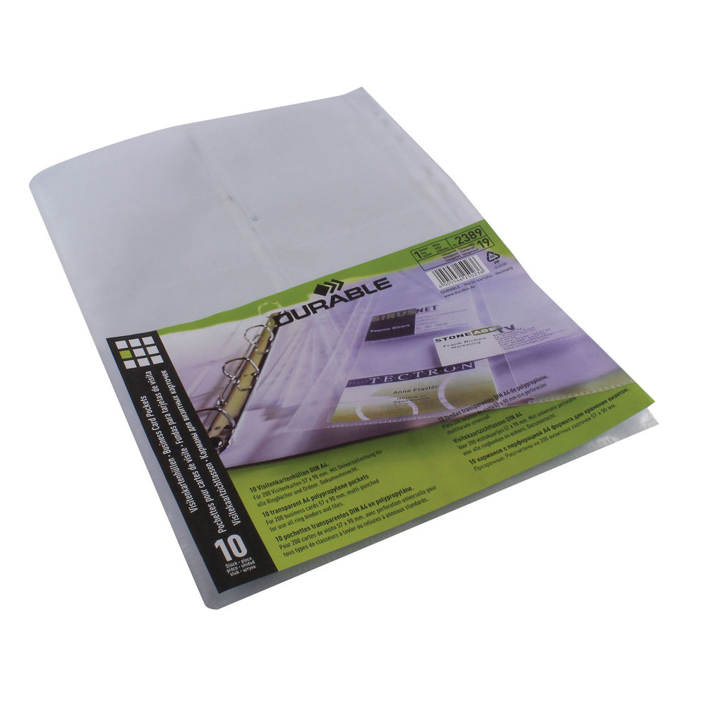 Durable Business Card Album Refill Pockets 2389