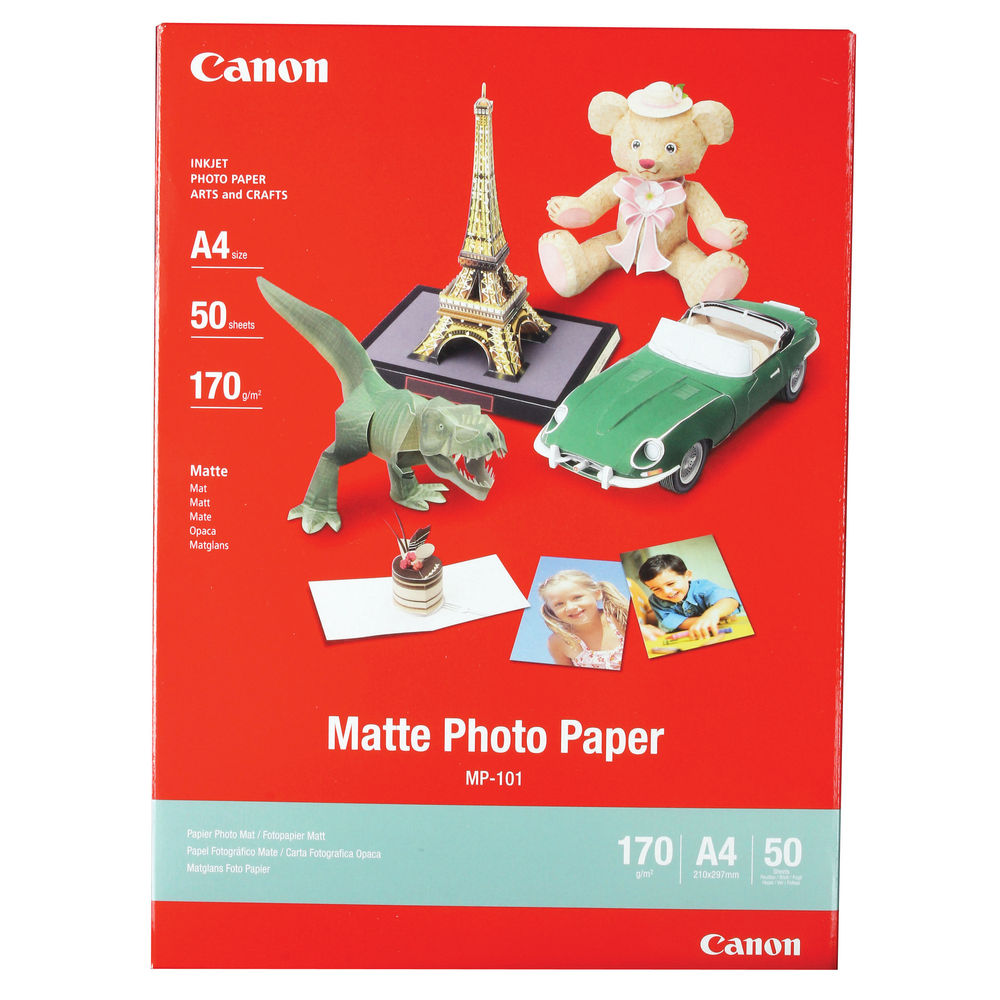 Download Canon MP-101 A4 Matte Photo Paper, 170gsm, White, 50 ...