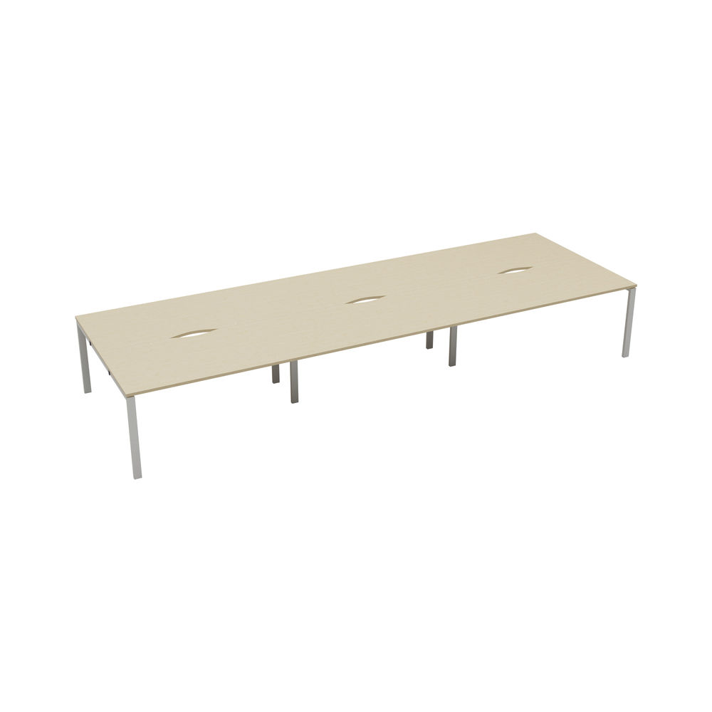 Jemini 4200x1600mm Maple/White Six Person Bench Desk