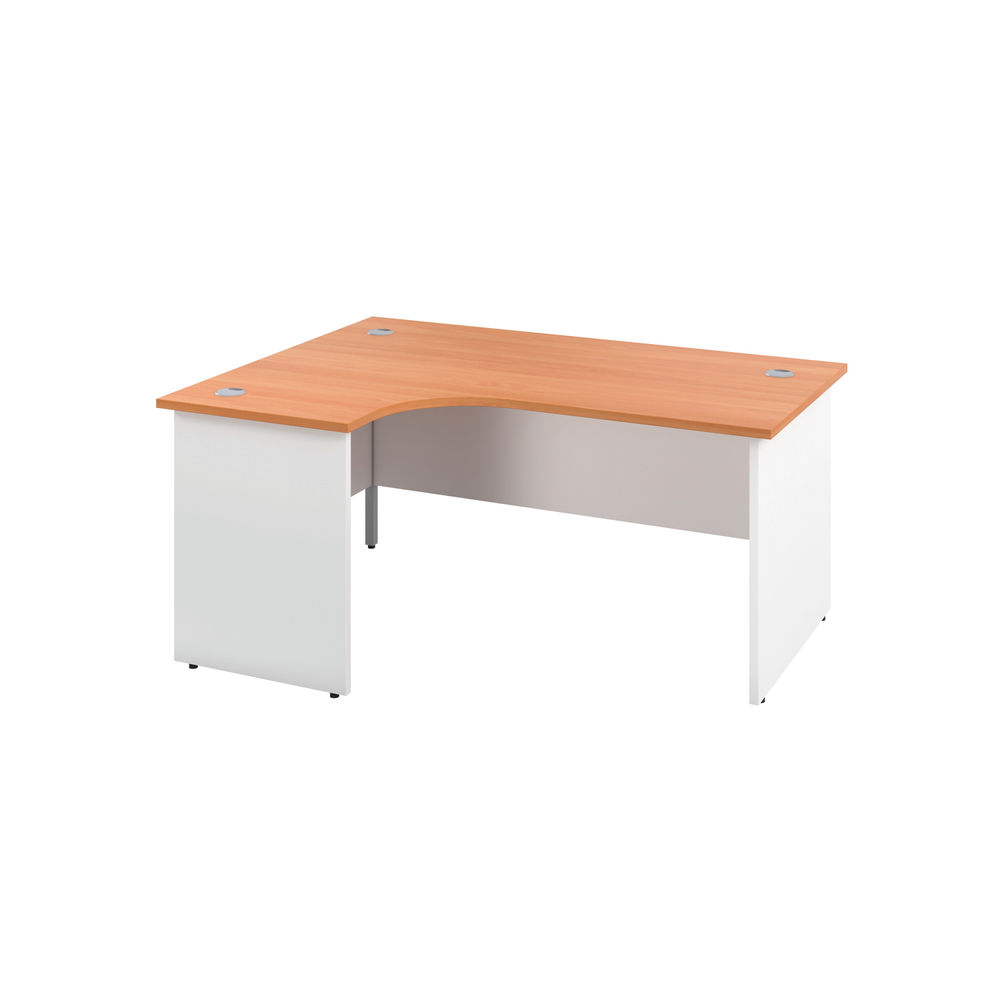 Jemini Switch Radial Left Hand Desk 1800x1200x730mm Beech/White KF805489