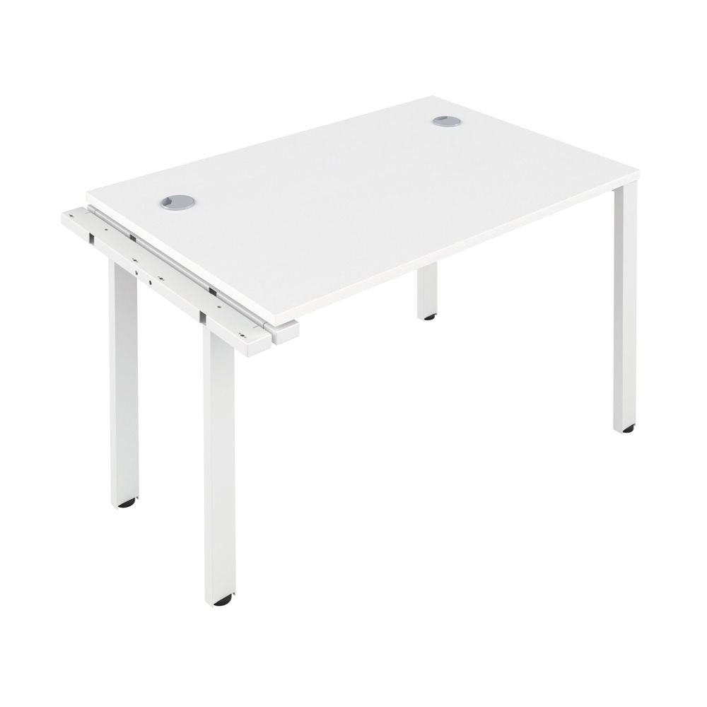 Jemini 1 Person Extension Bench Desk 1400x800x730mm White/White KF808930