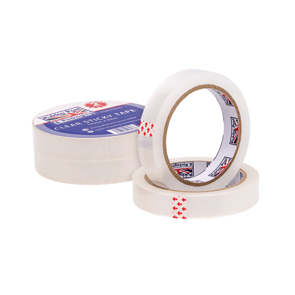 Pukka Adhesive Tape 19mmx66m Clear (Pack of 2) 9648-PCK