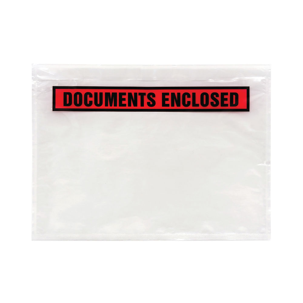 Documents Enclosed Label A6 175x132mm Clear (Pack of 10)