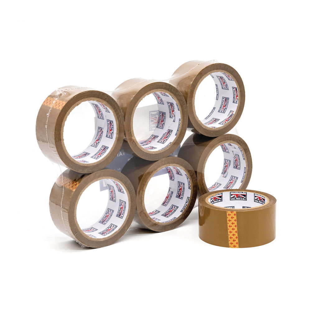 Pukka 48mm x 66m Brown Parcel Tape (Pack of 6)