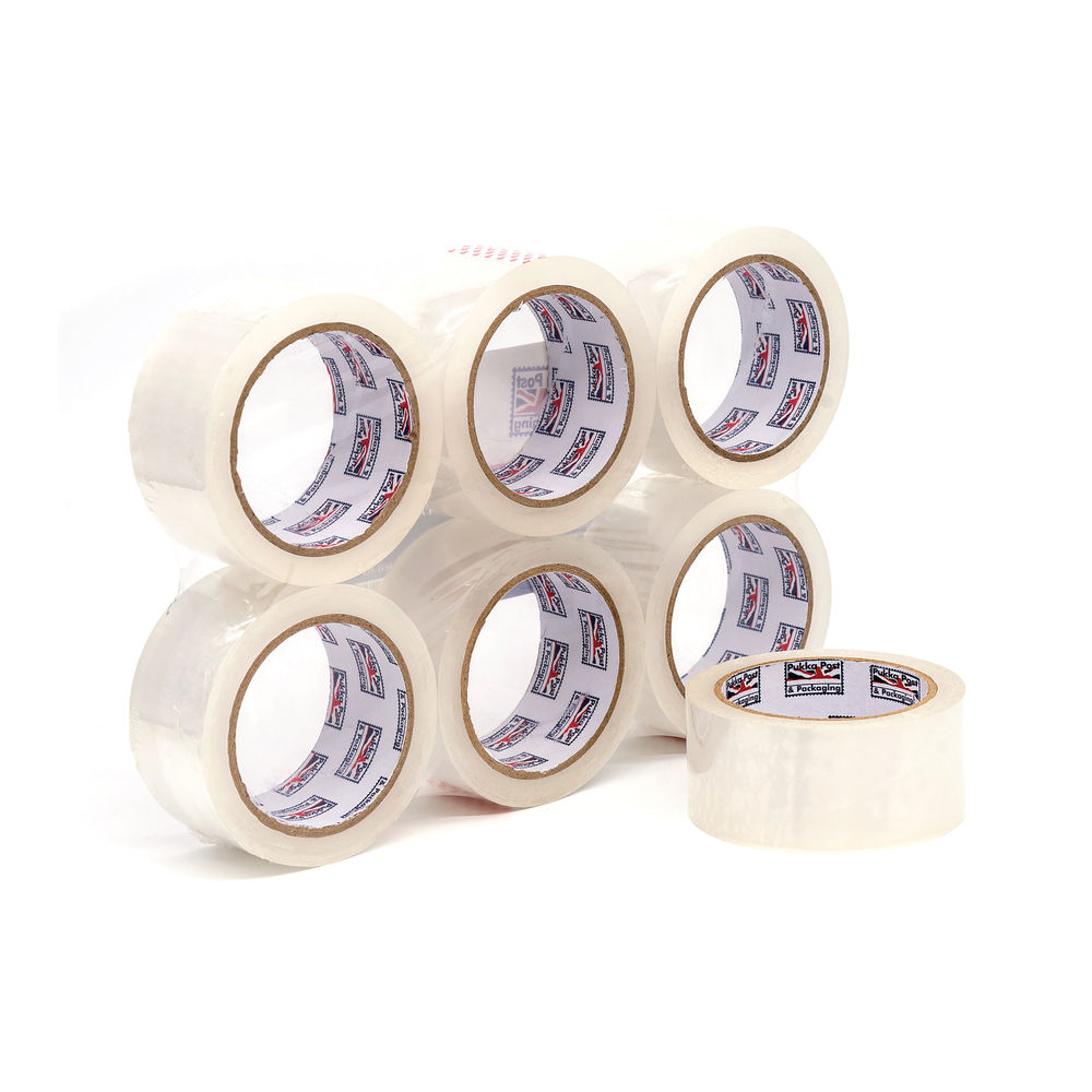 Pukka Parcel Tape 48mmx66m Clear (Pack of 6)