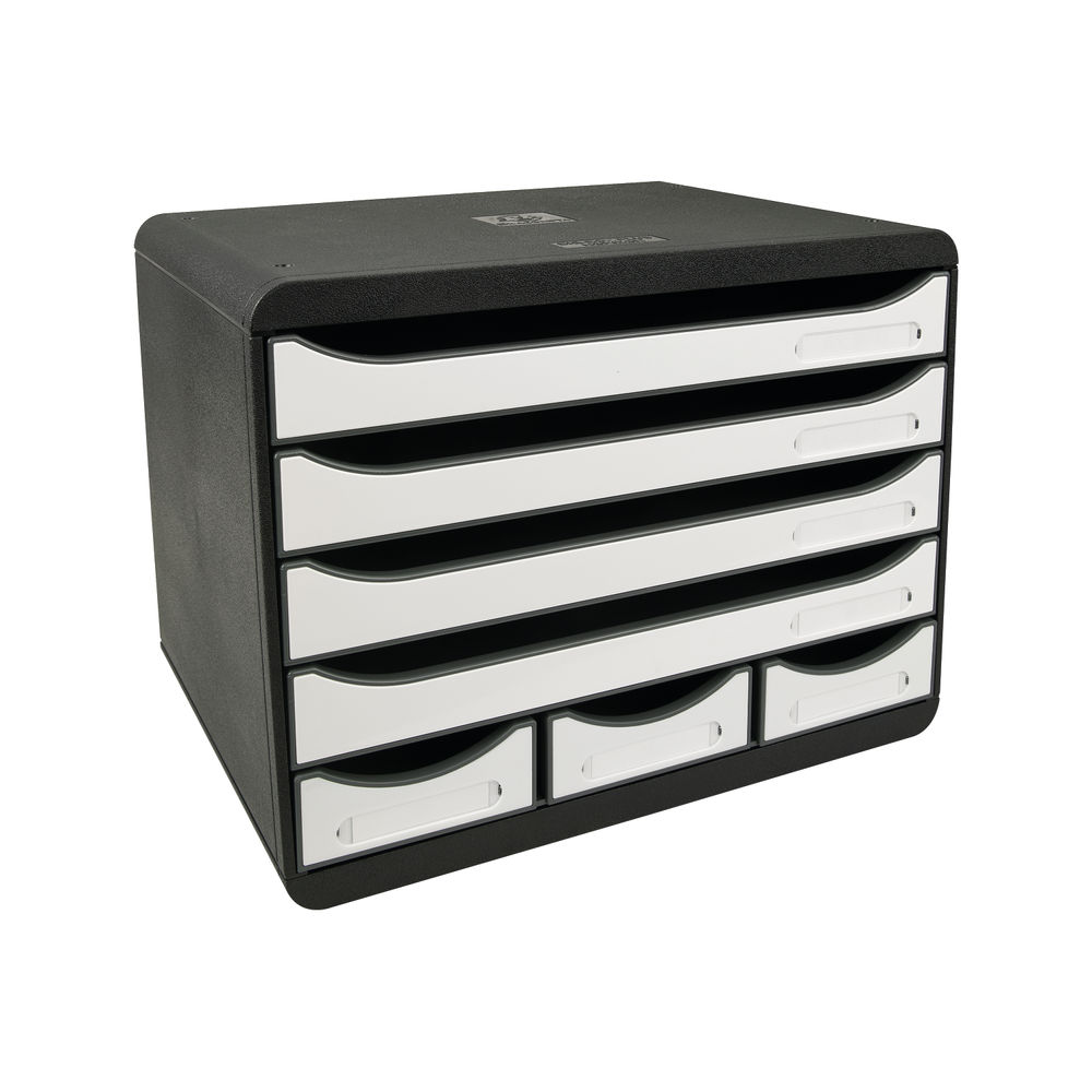 Exacompta Store-Box Mini 7 Drawers Office Black/White  307713D