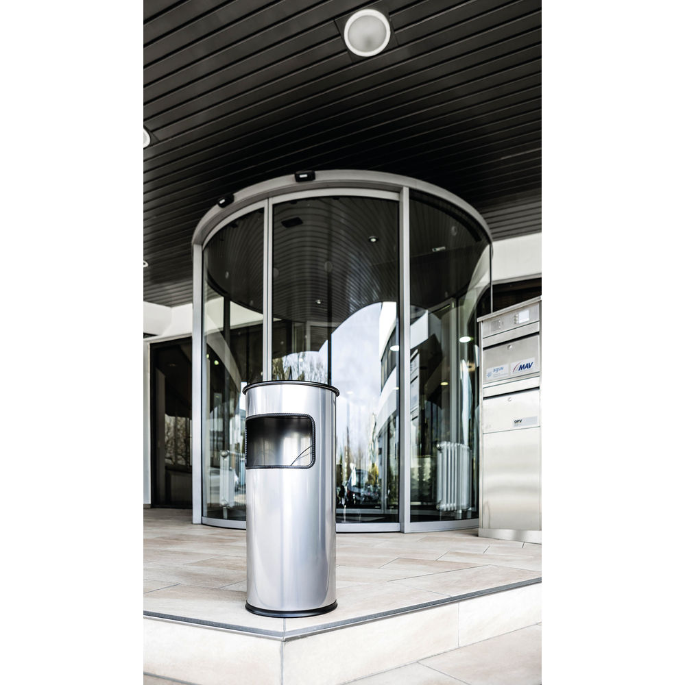 Durable Waste Bin Round 17 Litre with Round Ashtray 2 Litre