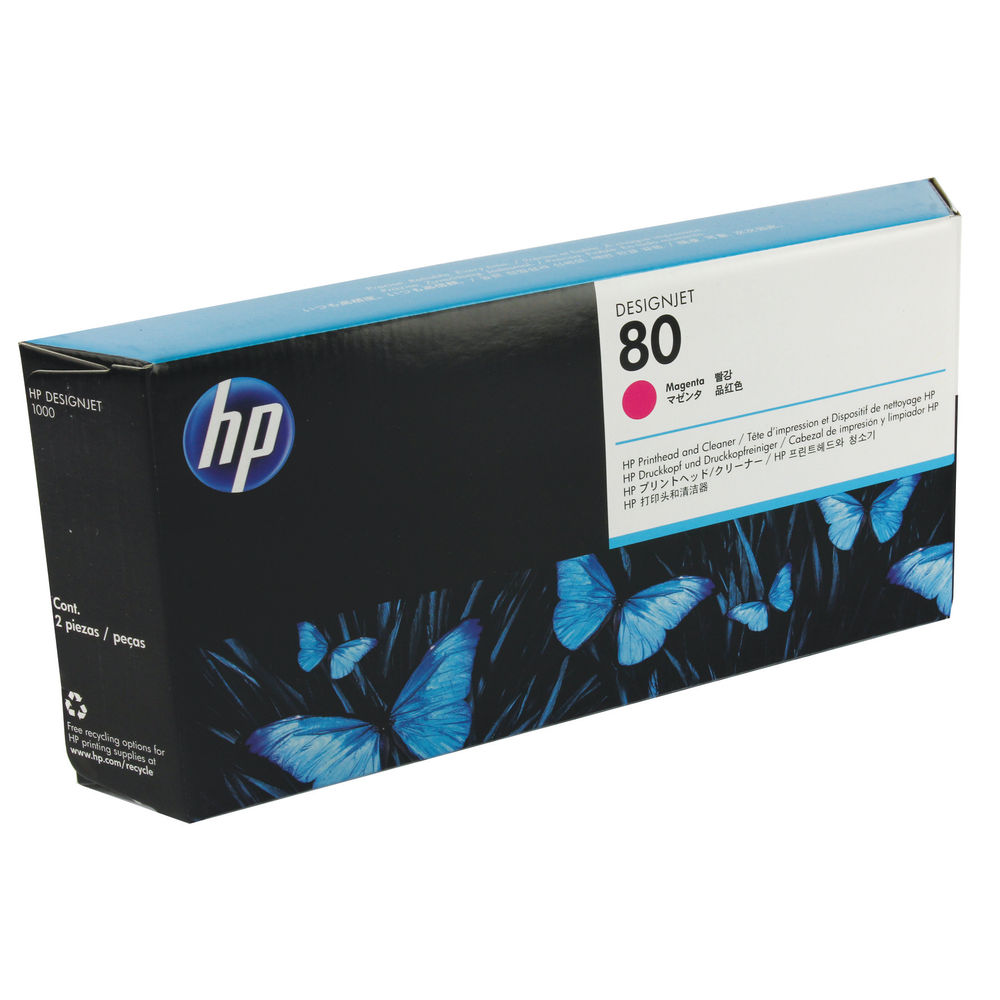 HP 80 Magenta & Printhead Cleaner Inkjet Printhead C4822A