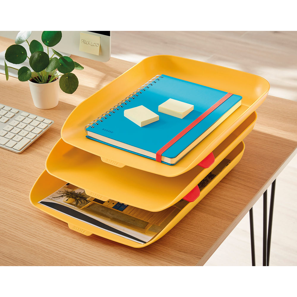 Leitz Cosy Letter Tray A4 Warm Yellow (Pack of 3)