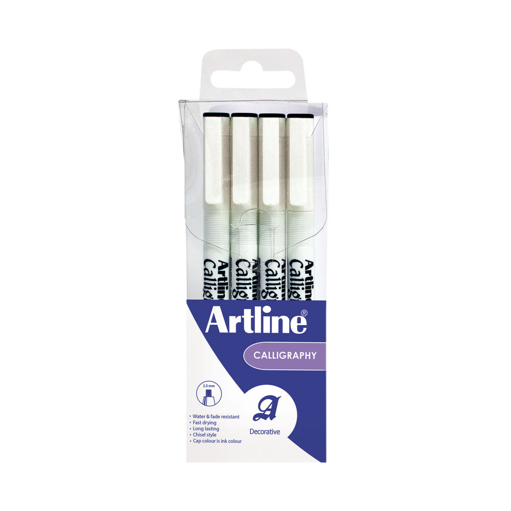 Artline Calligraphy Pen Set Assorted Width Black (Pack of 4) EK-240W4