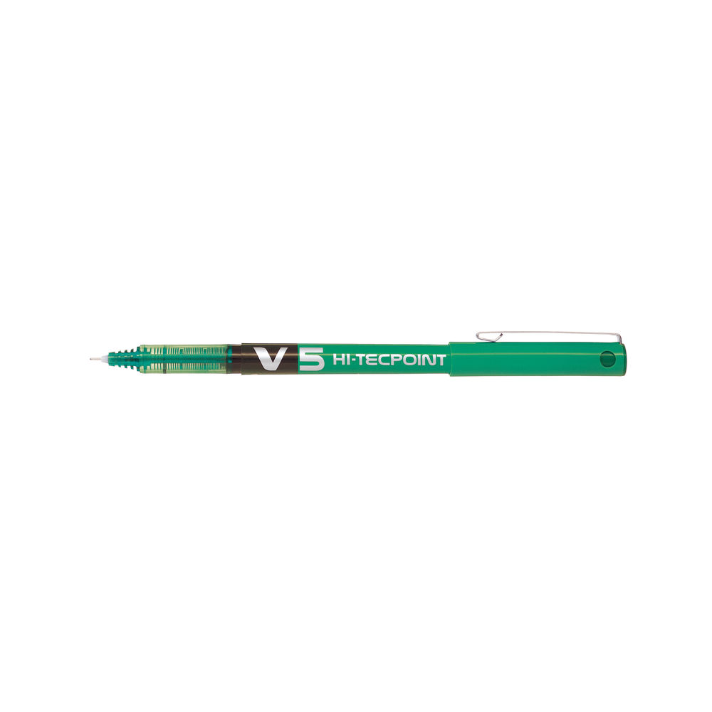 Pilot V5 Hi-Tecpoint Ultra RollerballxFine Green (Pack of 12) BXV504