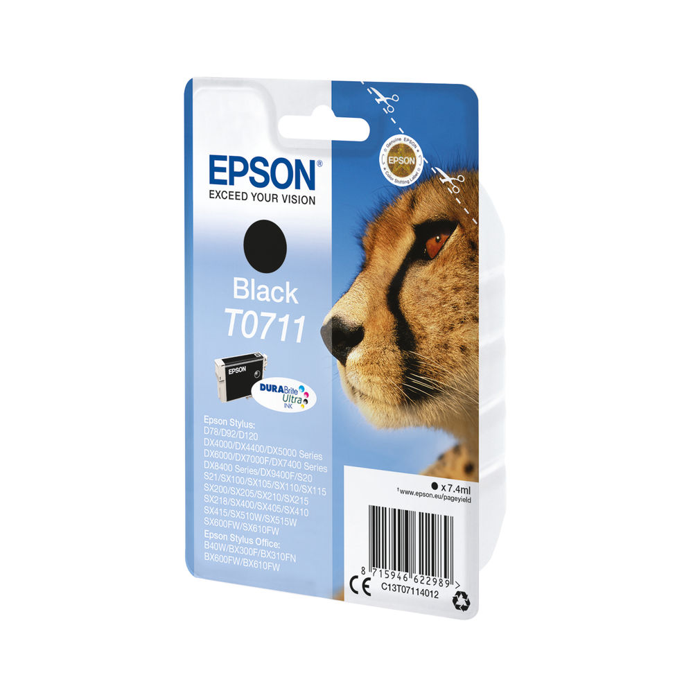 Epson T0711 Black Ink Cartridge - C13T07114012