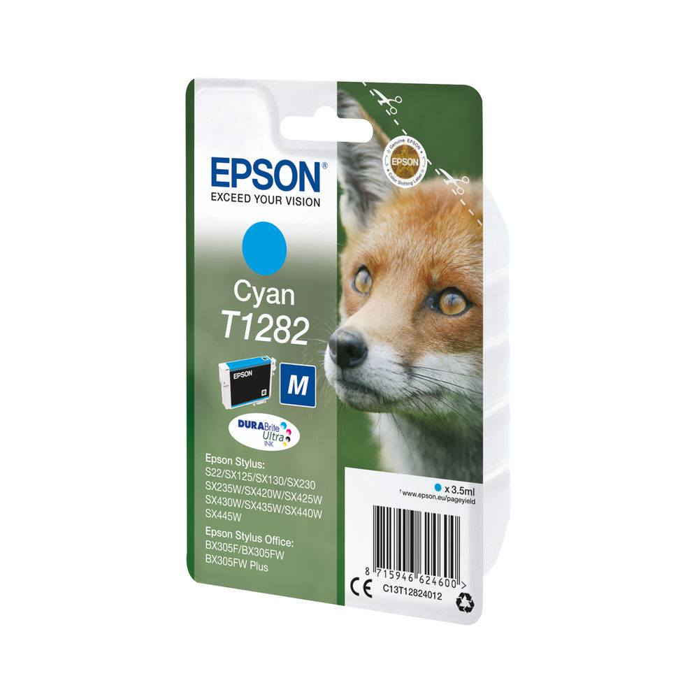 Epson T1282 Cyan Ink Cartridge - C13T12824012