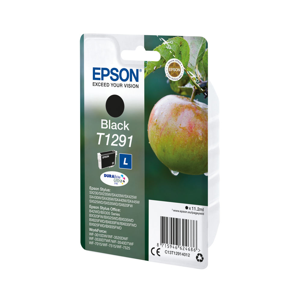 Epson T1291 Black Inkjet Cartridge C13t12914012 5252