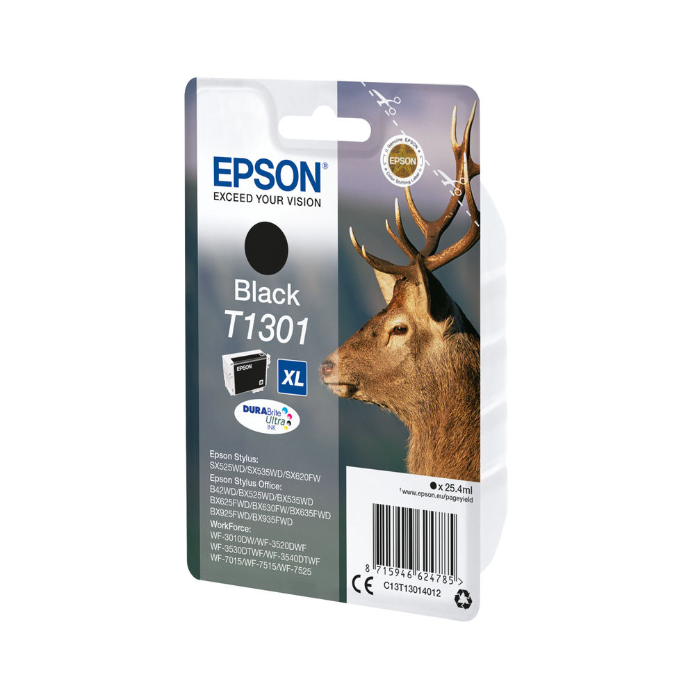 Epson T1301 XL Black Inkjet Cartridge - C13T13014012