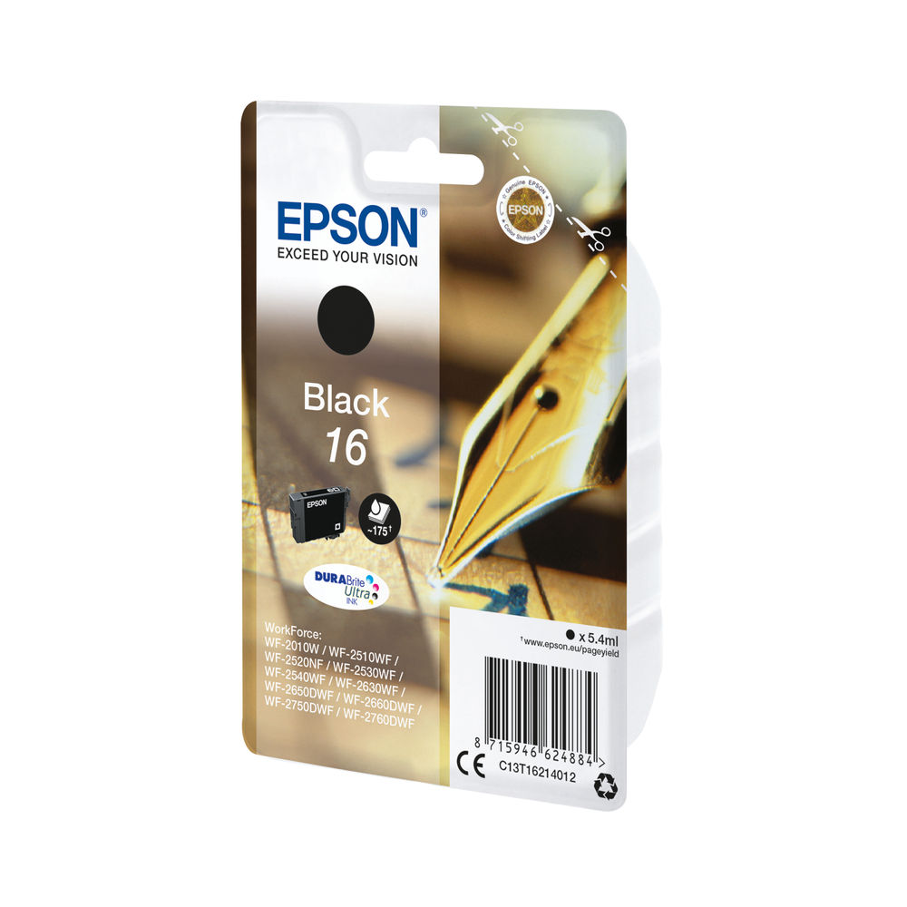 Epson 16 Black Ink Cartridge - C13T16264012