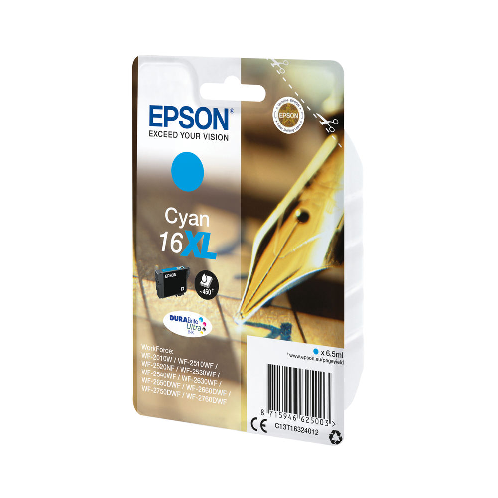 Epson 16XL High Capacity Cyan Ink Cartridge - C13T16324012