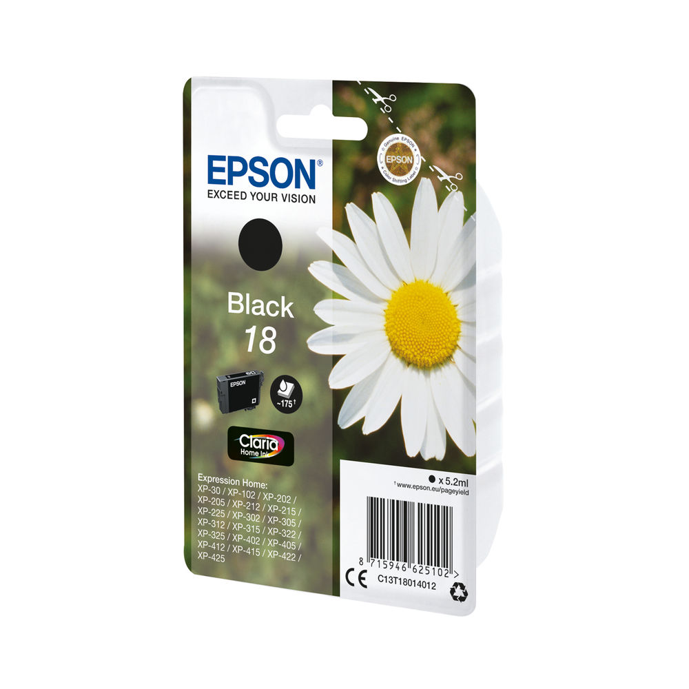 Epson 18 Black Ink Cartridge - C13T18014012