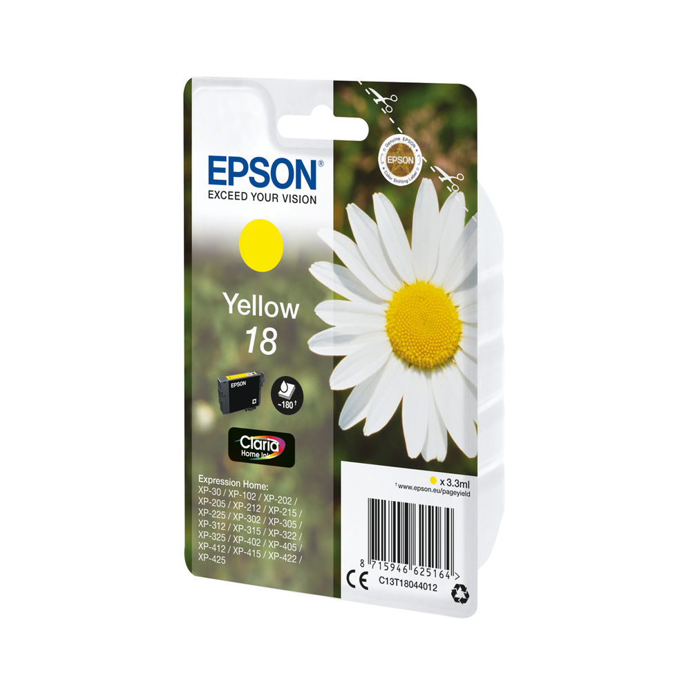 Epson 18 Yellow Ink Cartridge - C13T18044012