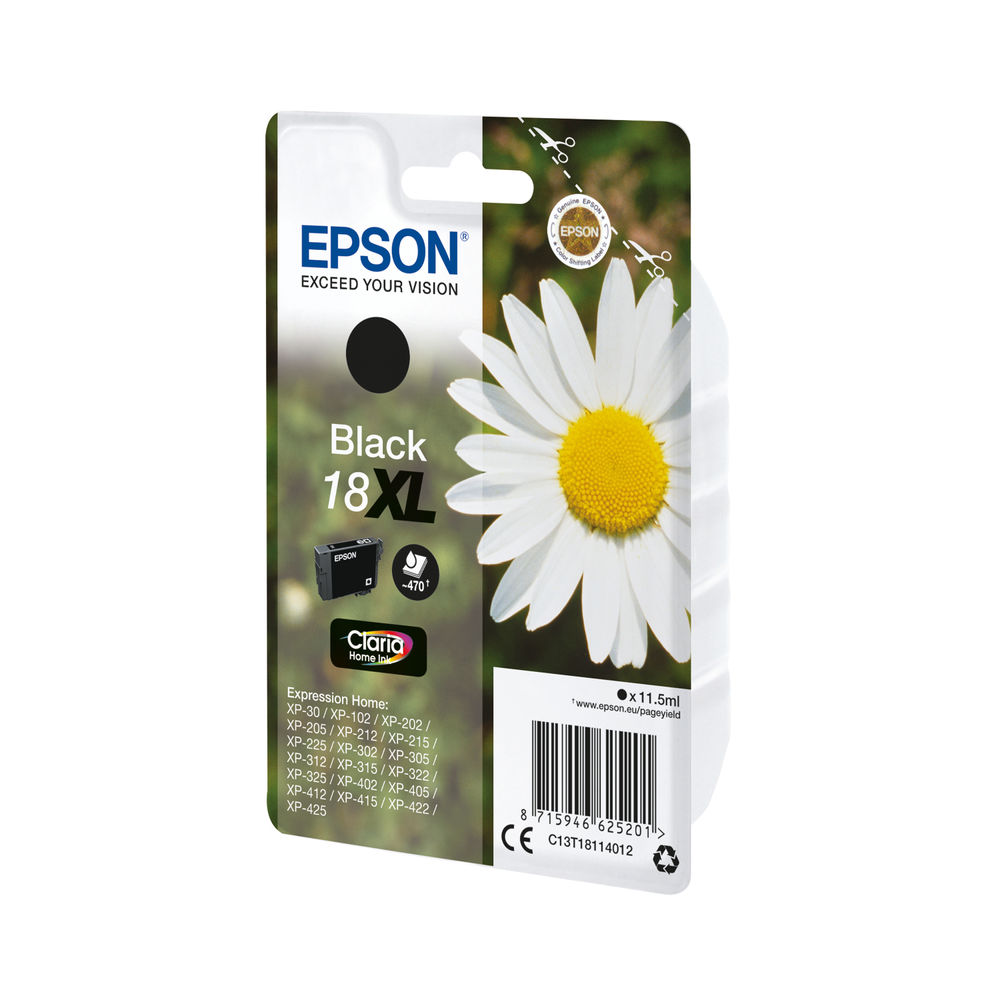 Epson 18XL Black High Capacity Ink Cartridge - C13T18114012