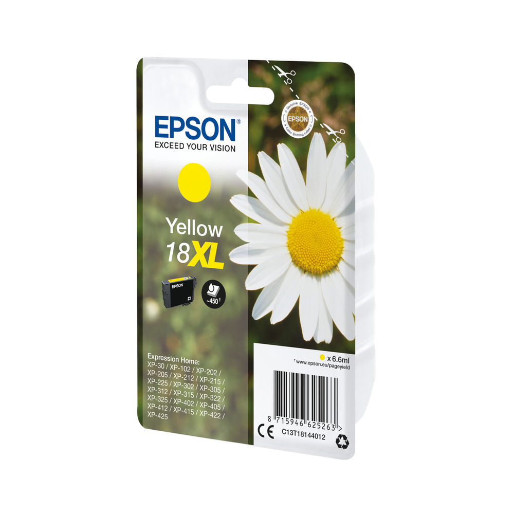 Epson 18XL Yellow High Capacity Ink Cartridge - C13T18144012