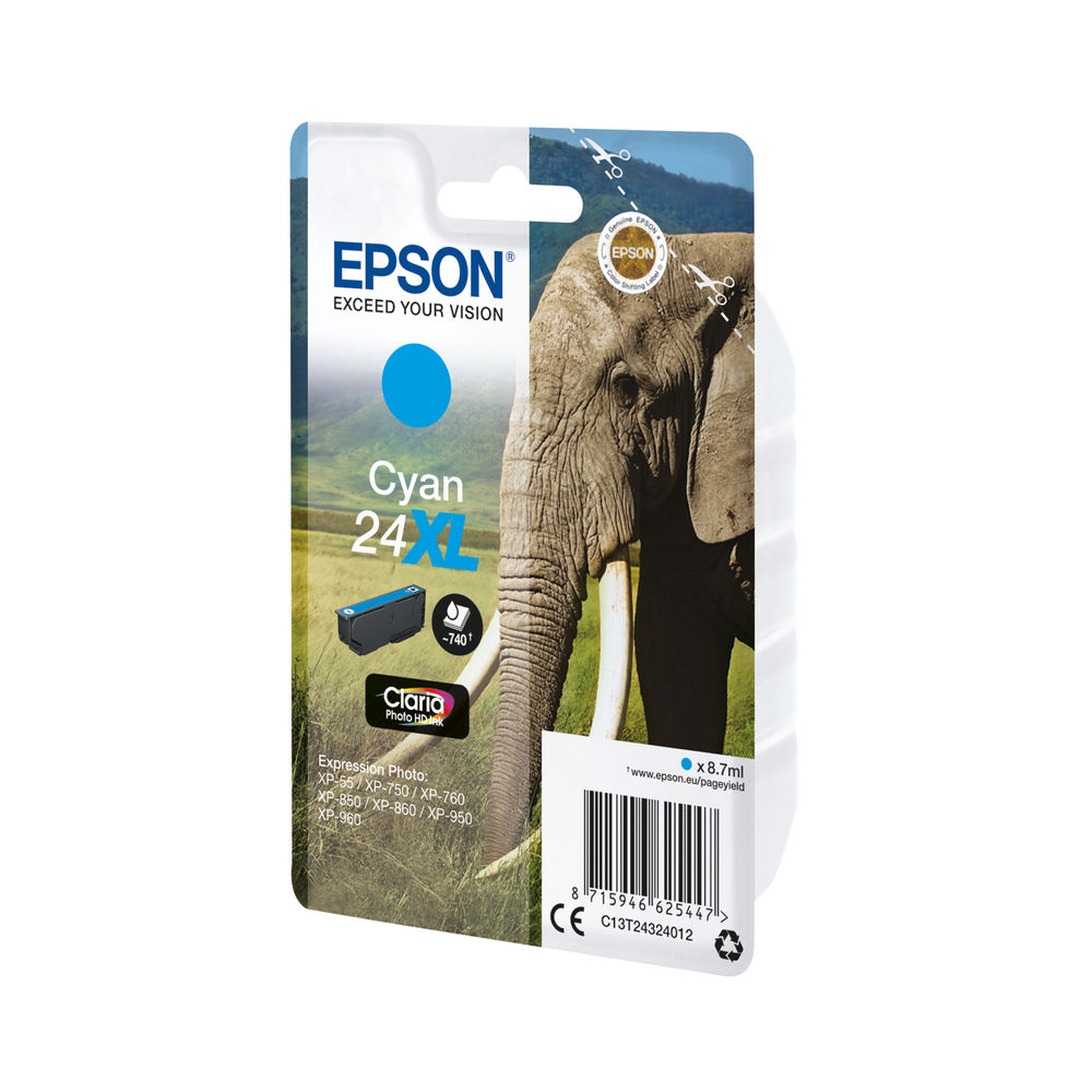 Epson 24XL Cyan Ink Cartridge - C13T24324012