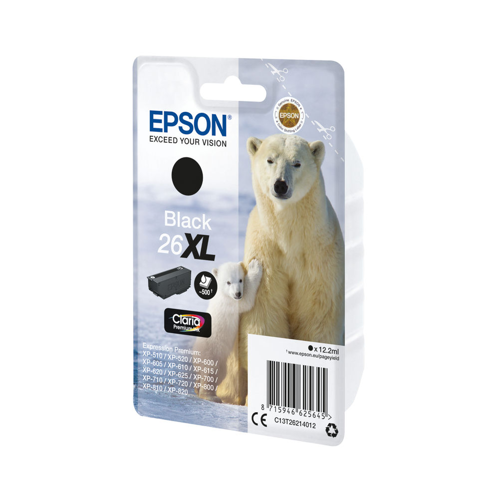 Epson 26XL High Capacity Black Ink Cartridge - C13T26214012