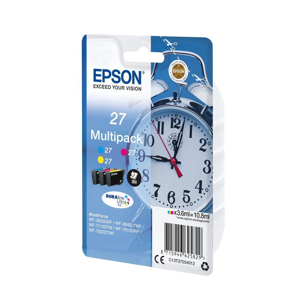 Epson 27 CMY Ink Cartridge Multipack - C13T27054012