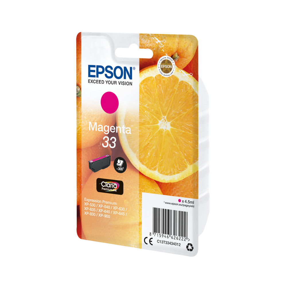 Epson 33 Magenta Ink Cartridge - C13T33434012