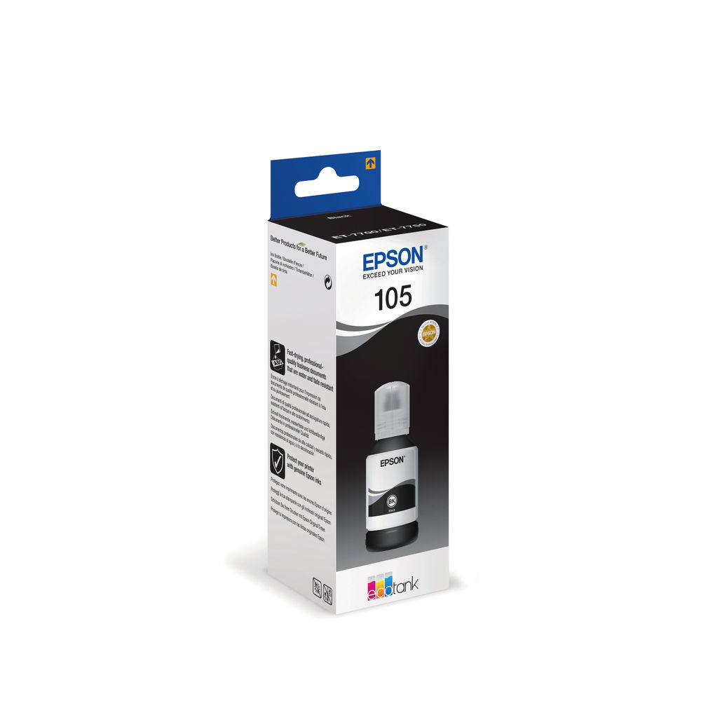 Epson 105 Black EcoTank Ink Bottle - C13T00Q140