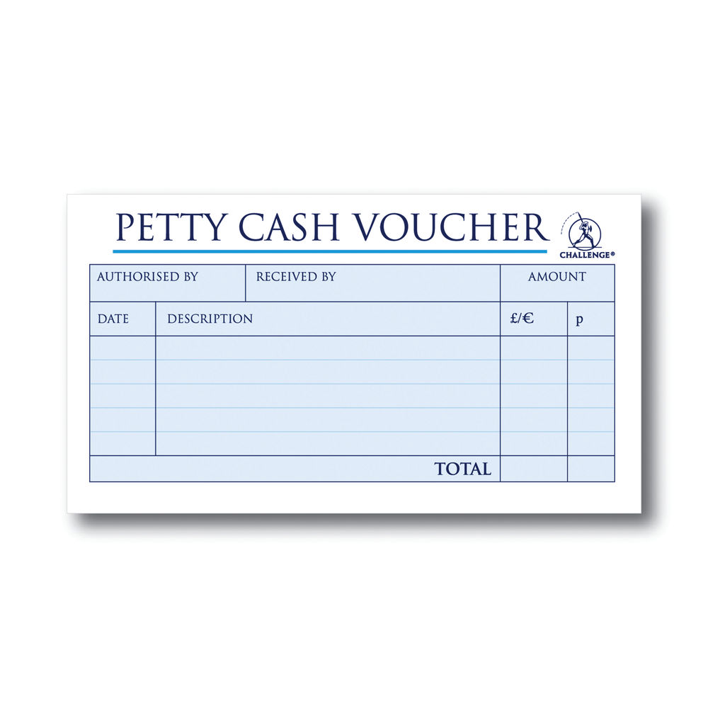 Challenge Petty Cash Book 200 Duplicate Slips 280 x 141mm