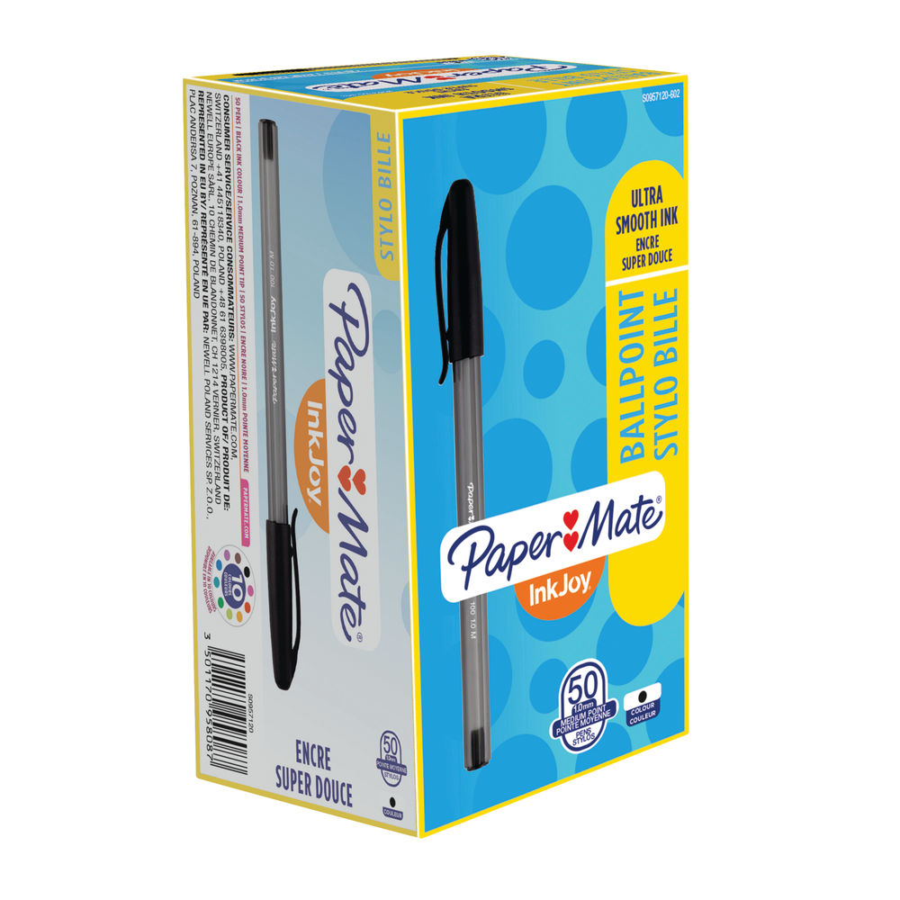 PaperMate InkJoy 100 Ballpoint Pen Medium Black (Pack of 50) S0957120