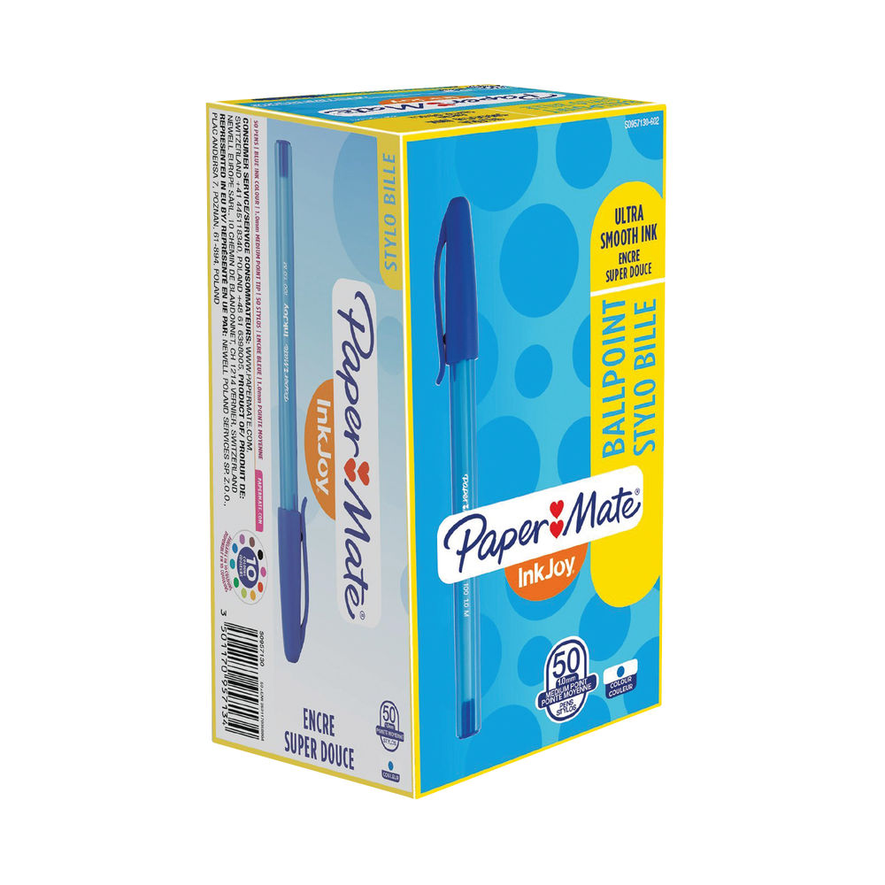 PaperMate InkJoy 100 Ballpoint Pen Medium Blue (Pack of 50) S0957130