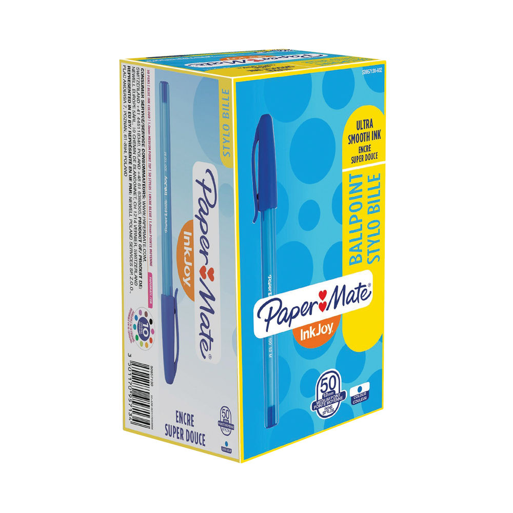 PaperMate InkJoy 100 Medium Blue Ballpoint Pens (Pack of 50) S0957130