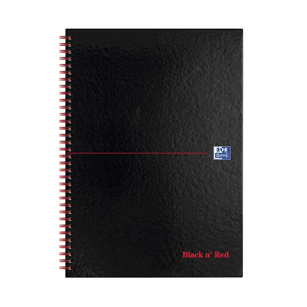 Black n' Red Wirebound Hardback Notebook 5mm Square A4 (Pack of 5) 100080201