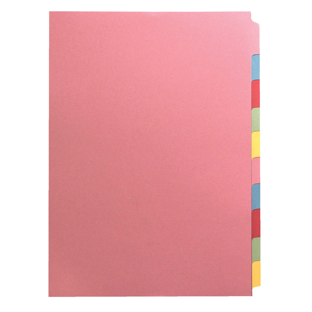 Concord A4 10-Part Multicoloured Dividers (Pack of 10)