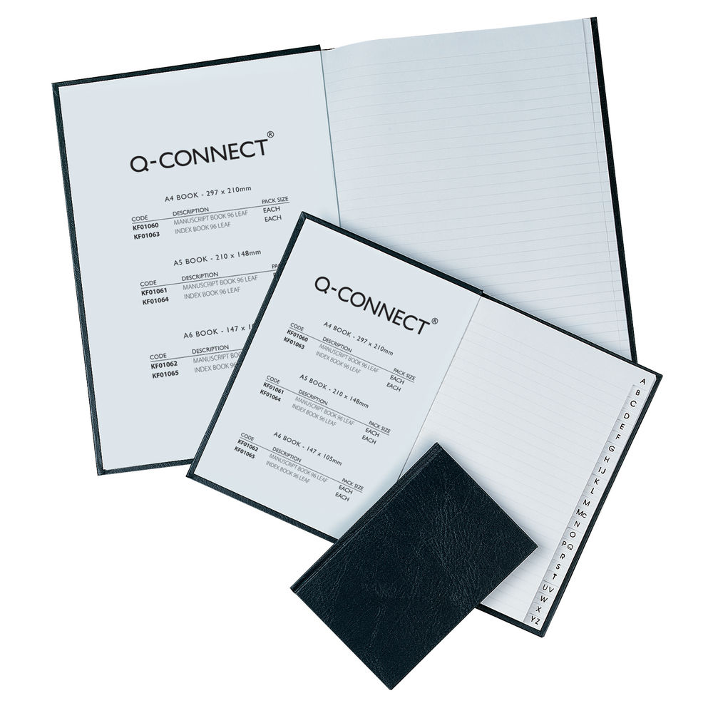 Q-Connect Feint Ruled Manuscript Book A4 96 Sheet A4 Blue