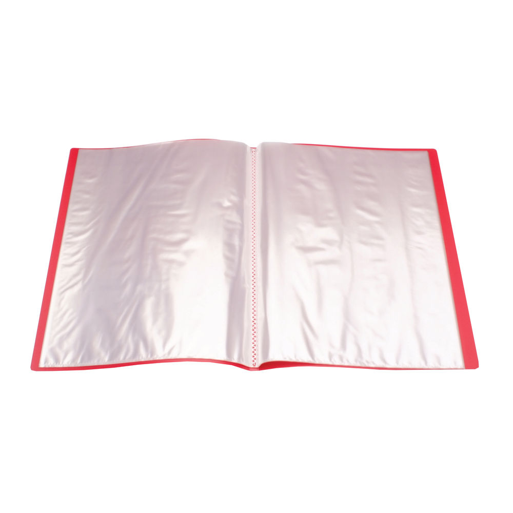 Q-Connect Polypropylene Display Book 20 Pocket Red