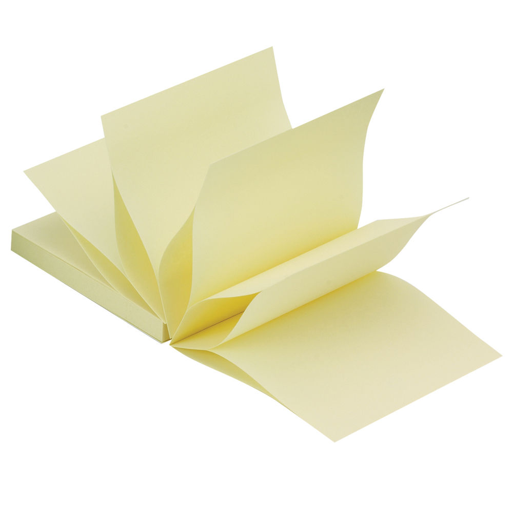 Q-Connect Fanfold Notes 75x75mm Yellow (Pack of 12)