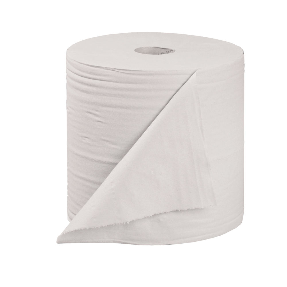 2Work 150m White 2-Ply Centrefeed Rolls (Pack of 6)