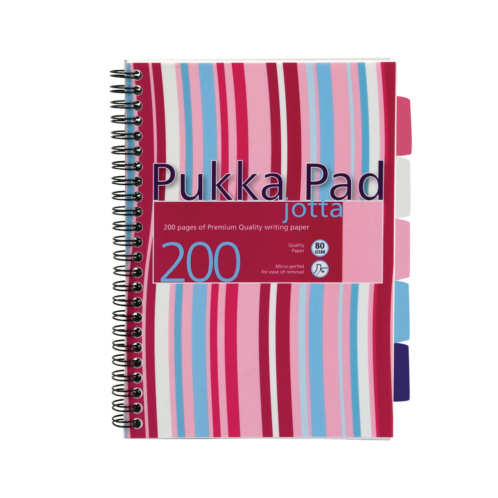 Pukka Pad Stripes Project A5 Book Blue/Pink (Pack of 3)