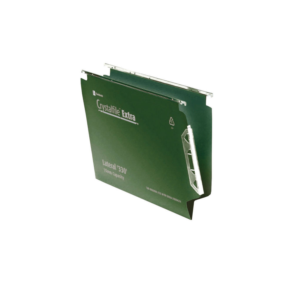 Rexel Crystalfile A4 Green 15mm Lateral File (Pack of 25)