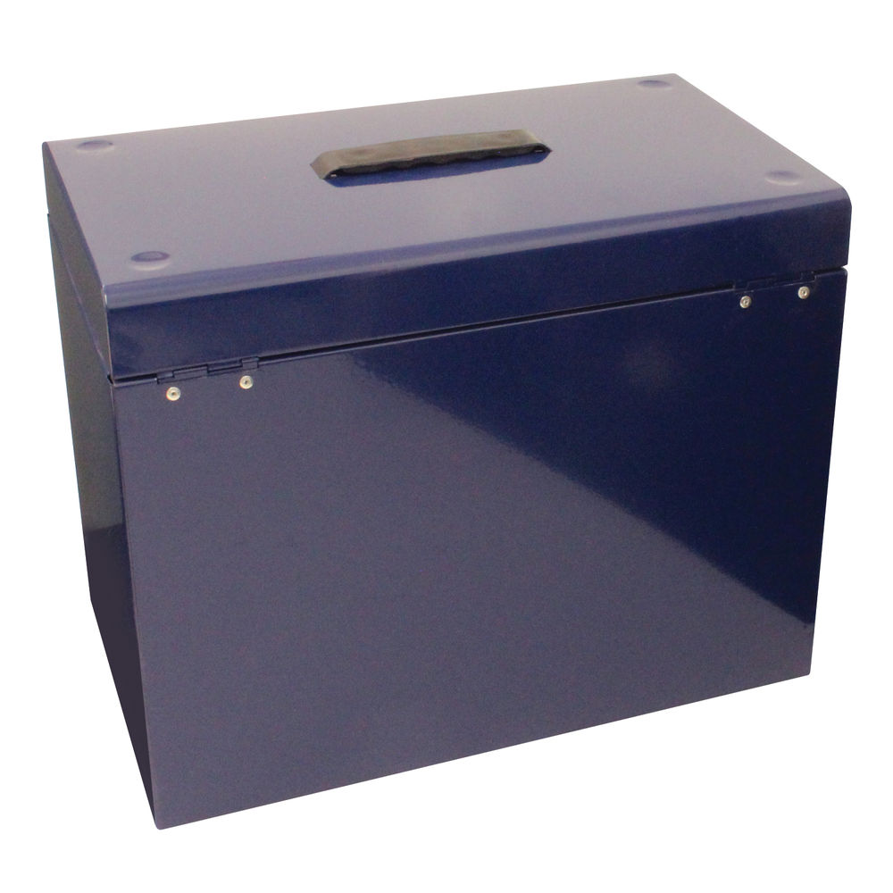 Cathedral Blue Foolscap Lockable Metal Box File