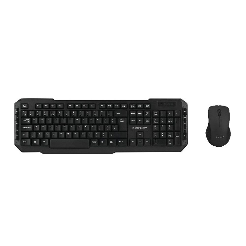 Q Connect Black Wireless Keyboard Mouse Kf15397