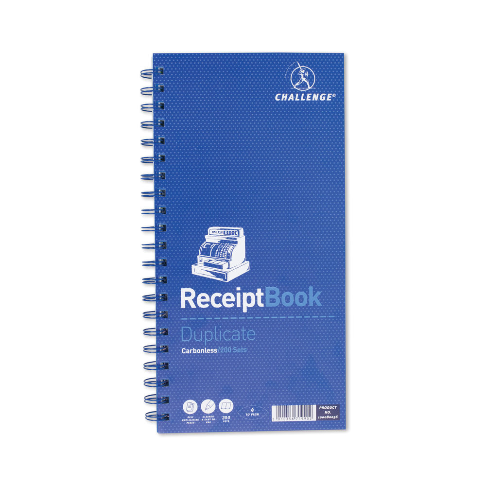 Challenge Duplicate Receipt Book 200 Sets 280x141mm 100080056