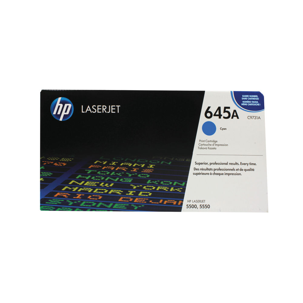 HP 645A Cyan LaserJet Toner Cartridge | C9731A