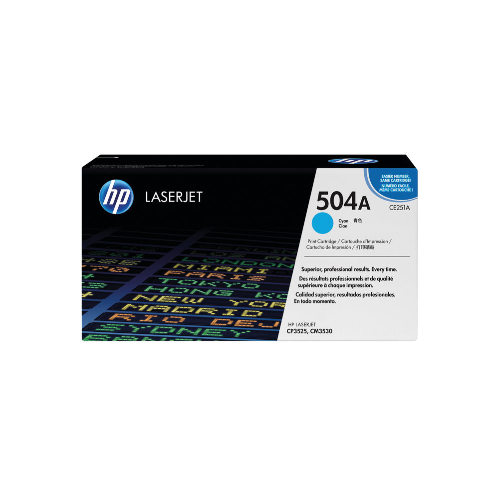 HP 504A Laserjet Toner Cartridge Cyan CE251A