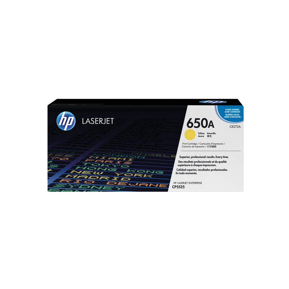 HP 650A Yellow LaserJet Toner Cartridge | CE272A